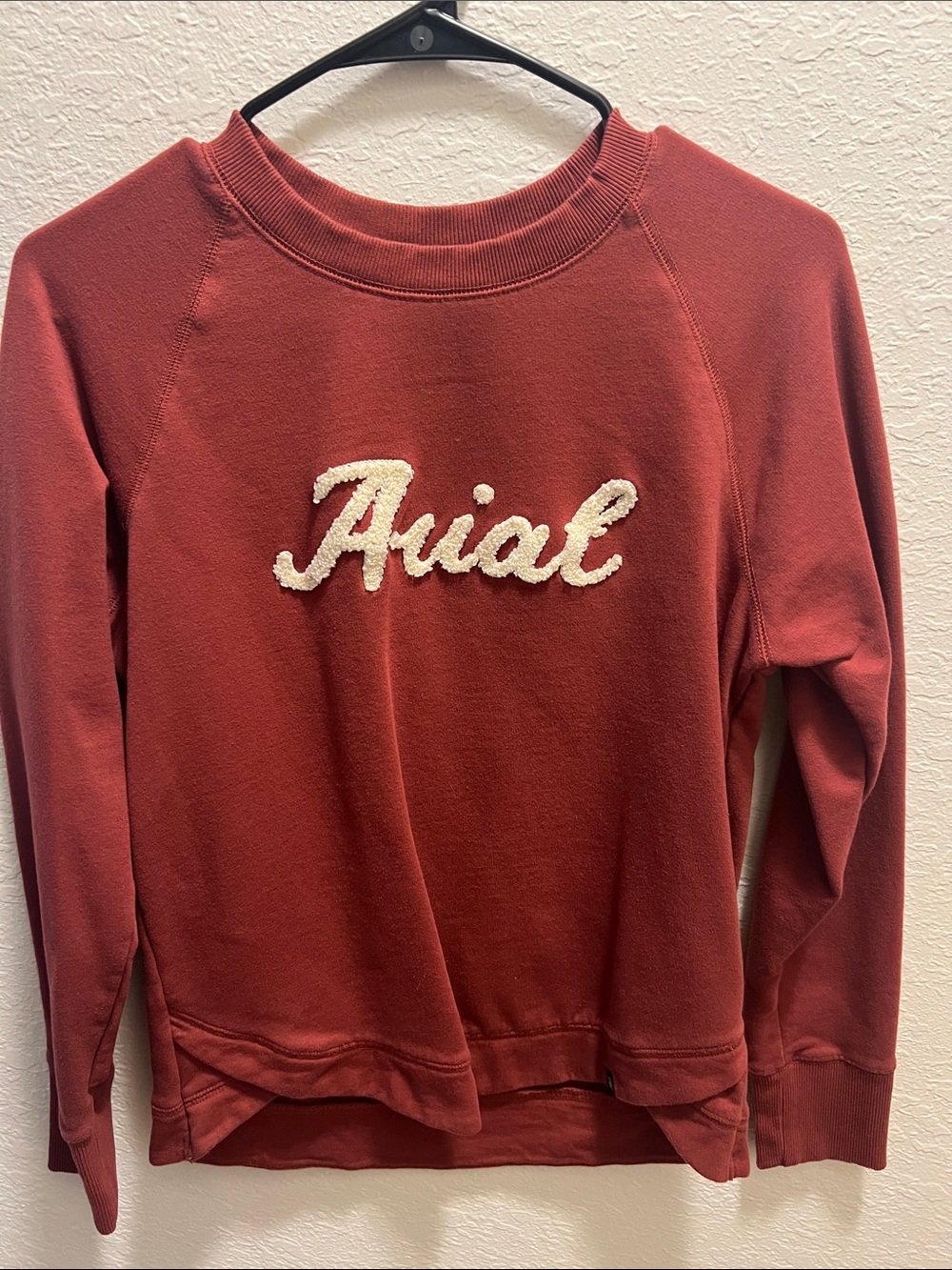 Ariat Rust Crewneck Sweatshirt with Cream Chenille Logo